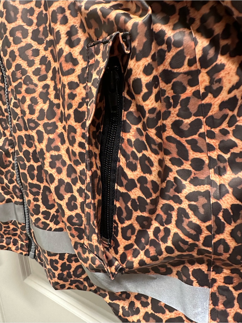 Kids Leopard Print Hooded Raincoat - Cheetah Print - Picture 2 of 5